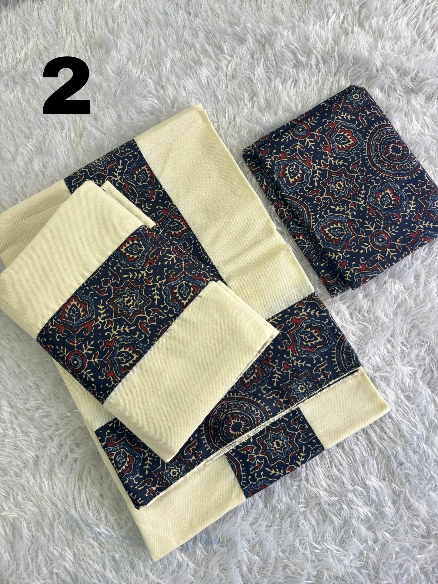Ajrakh Set Mundu with Blouse β Traditional Elegance