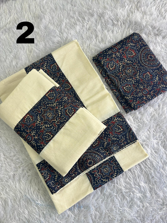 Ajrakh Set Mundu with Blouse – Traditional Elegance