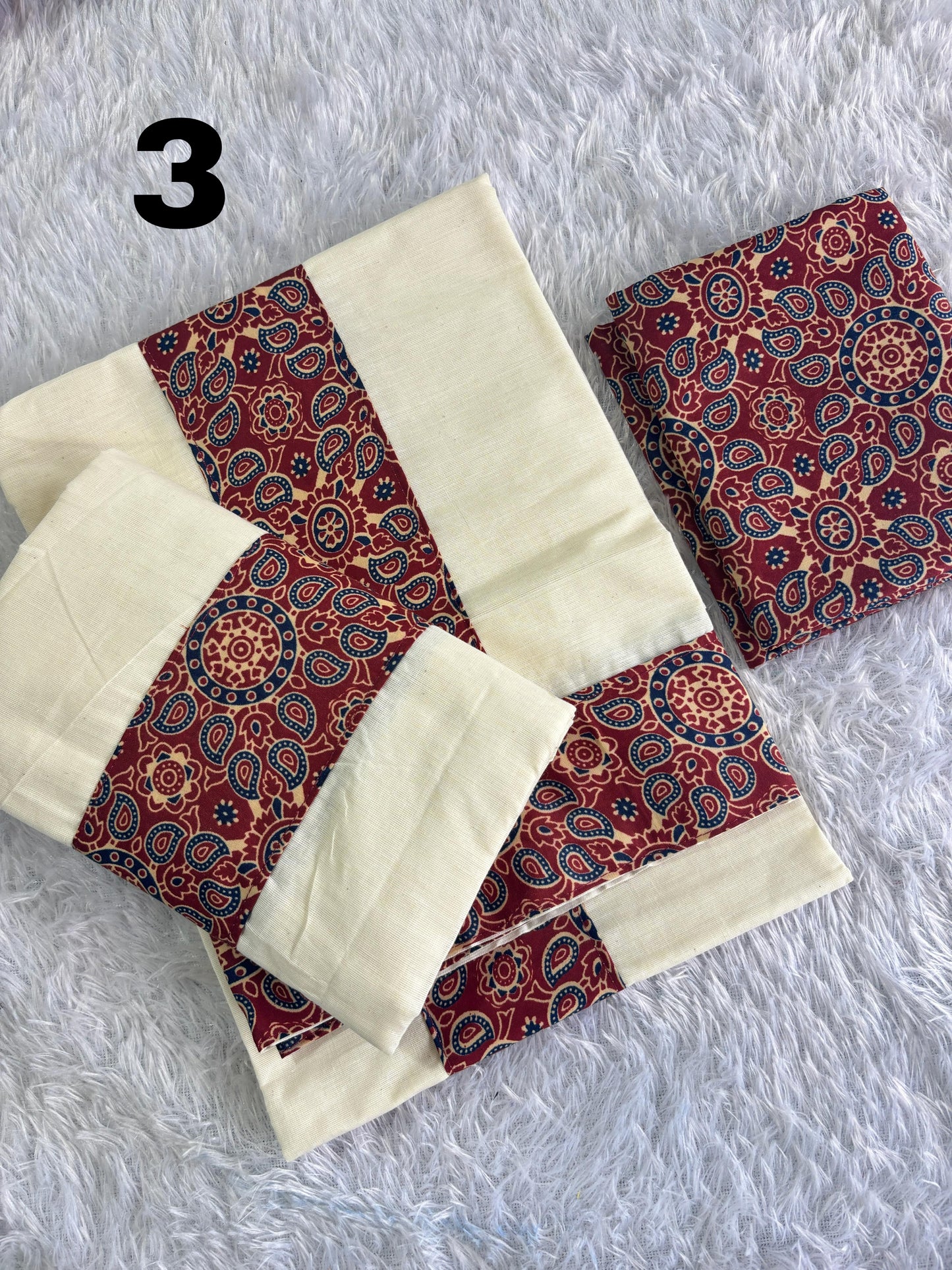 Ajrakh Set Mundu with Blouse β Traditional Elegance