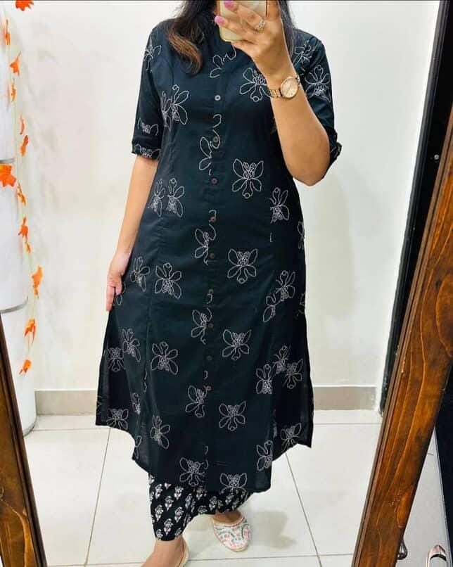 Designer Co-Ords Set in Aline Kurti & Pant With Pocket