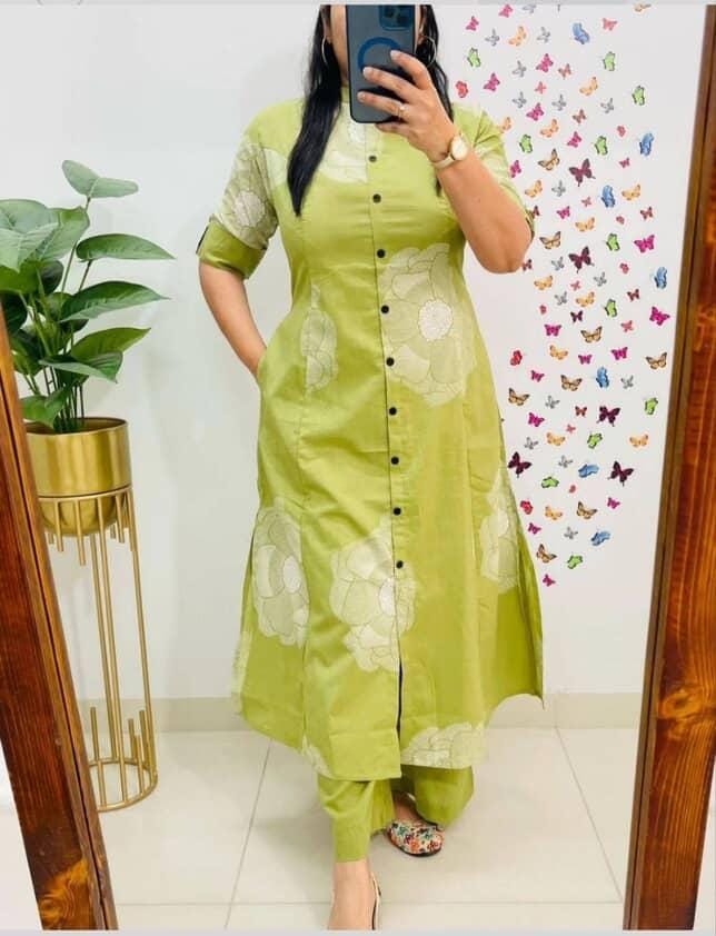 Designer Co-Ords Set in Aline Kurti & Pant With Pocket