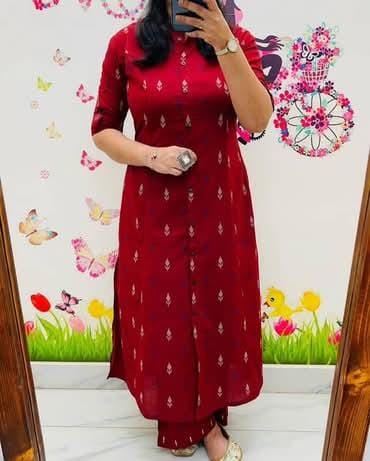Designer Co-Ords Set in Aline Kurti & Pant With Pocket