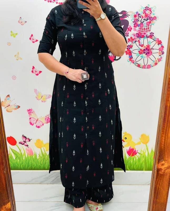 Designer Co-Ords Set in Aline Kurti & Pant With Pocket