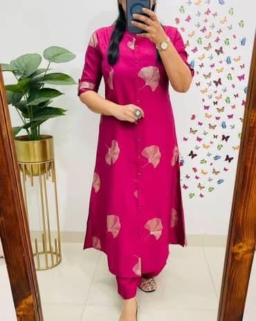Designer Co-Ords Set in Aline Kurti & Pant With Pocket