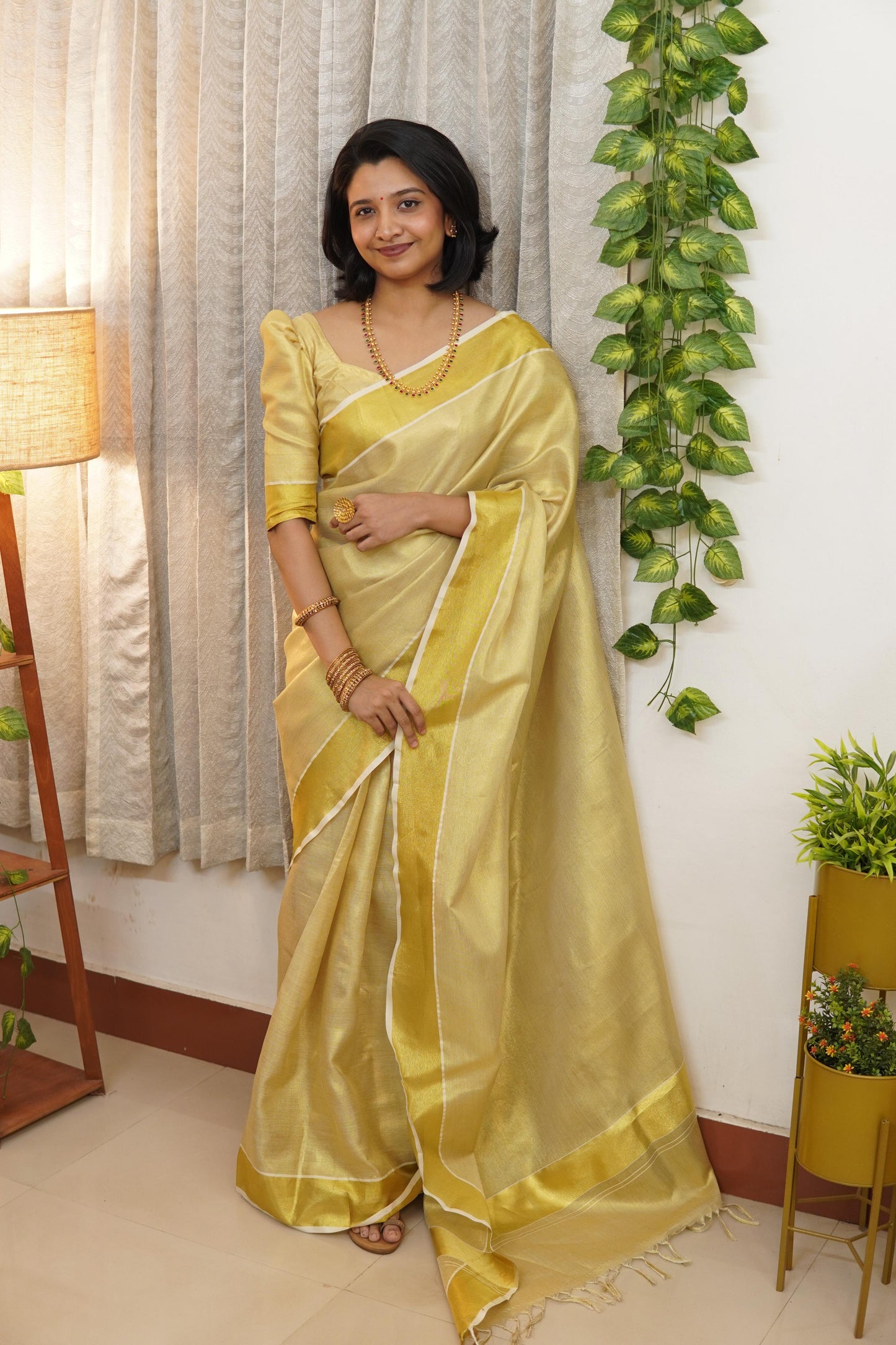 Golden Bridal Tissue Ready to Wear & Normal Saree