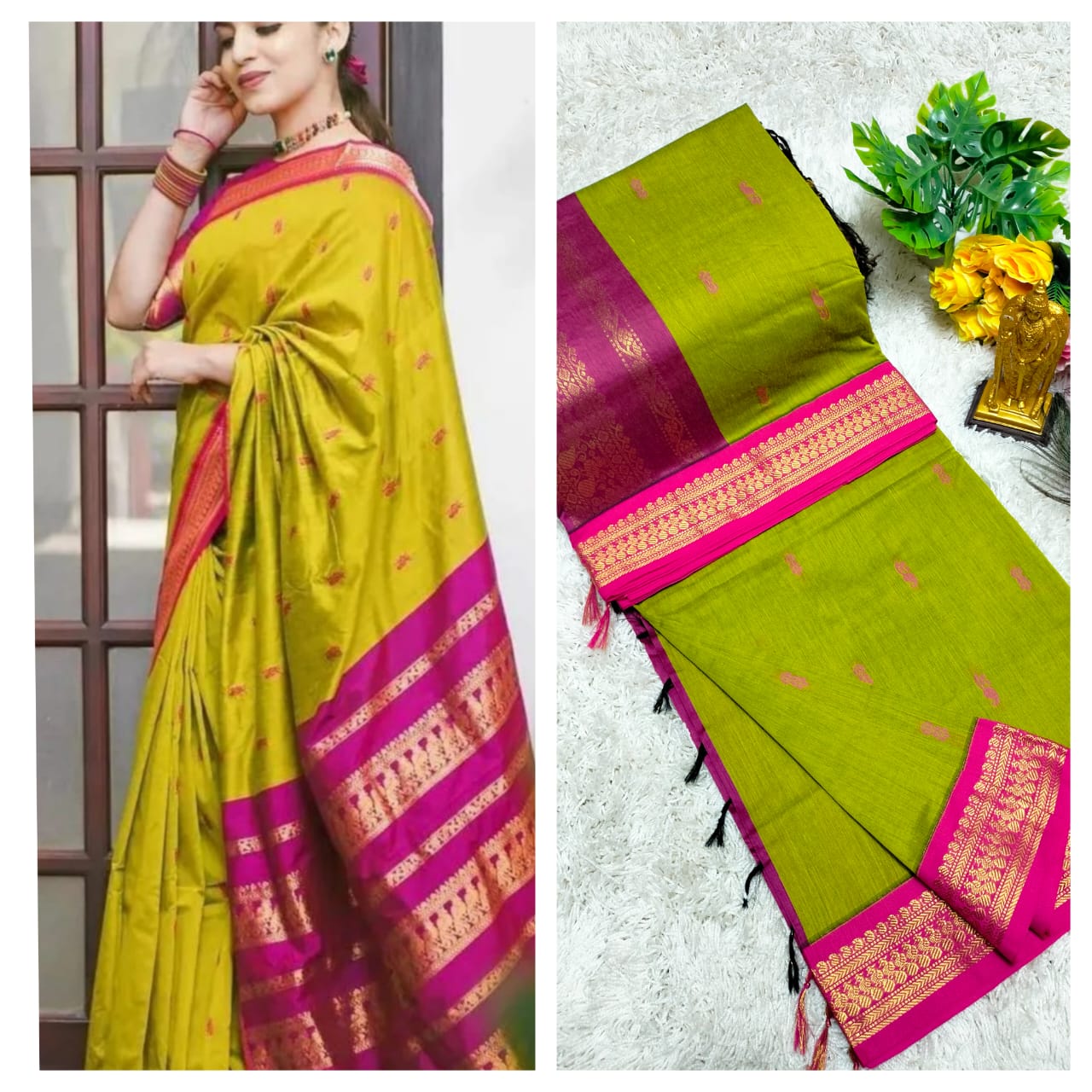 Premium Kalyani Cotton Saree / Lata Gadwal Paithani