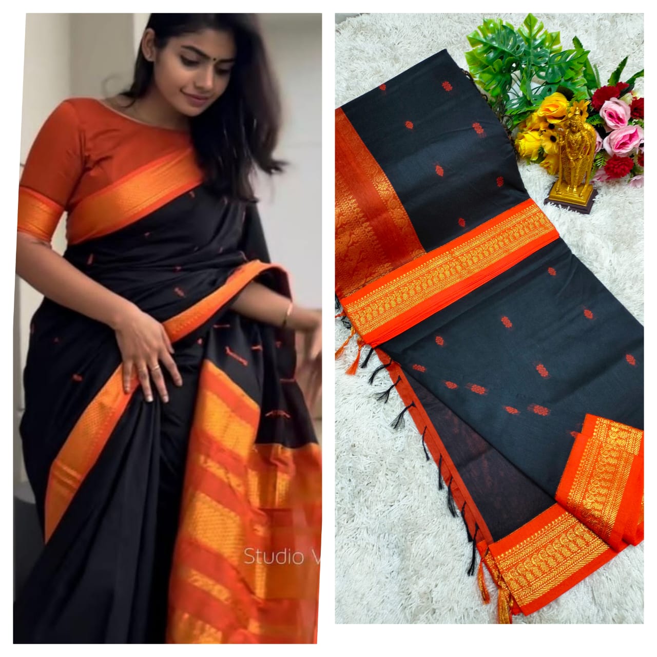 Premium Kalyani Cotton Saree / Lata Gadwal Paithani