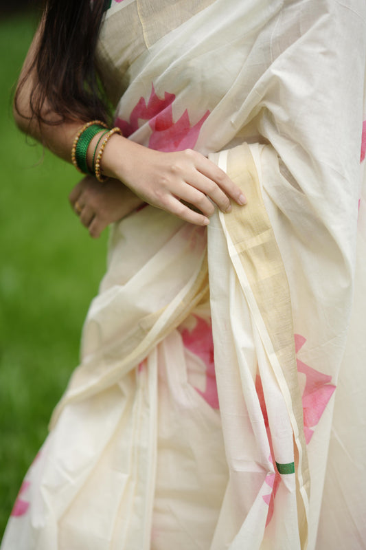 Lotus Cotton Saree – Premium Quality