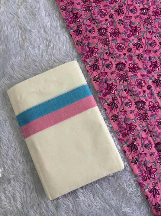 Mulloth Set Mundu with Blouse – Premium Cotton Combo