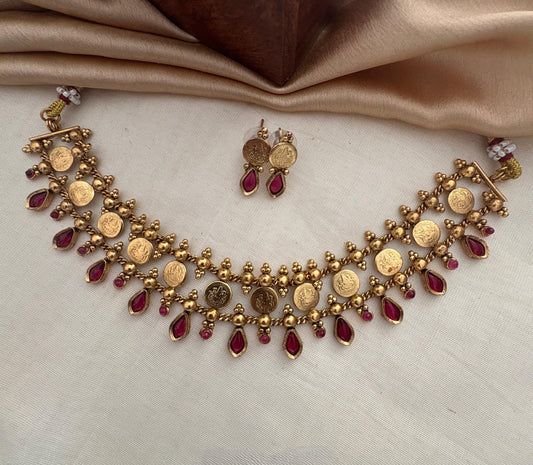 Palakka Choker with Lakshmi Coin - High Quality