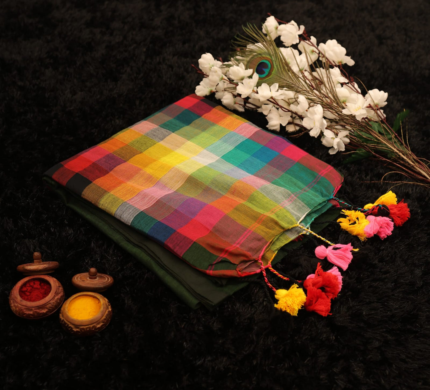 Exclusive Multi-Colour Mul Cotton Rainbow Saree β Summer Collection