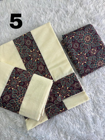 Ajrakh Set Mundu with Blouse – Traditional Elegance