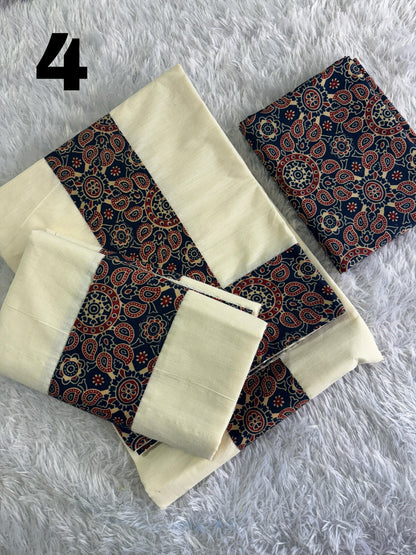 Ajrakh Set Mundu with Blouse – Traditional Elegance