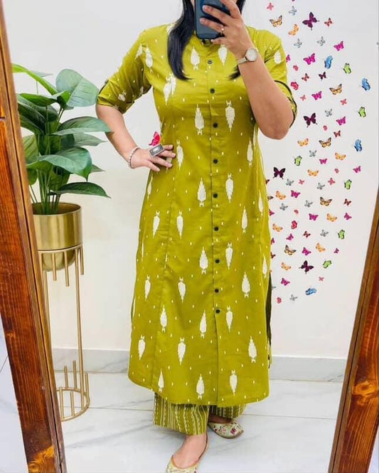 Designer Co-Ords Set in Aline Kurti & Pant With Pocket
