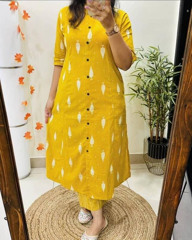 Designer Co-Ords Set in Aline Kurti & Pant With Pocket