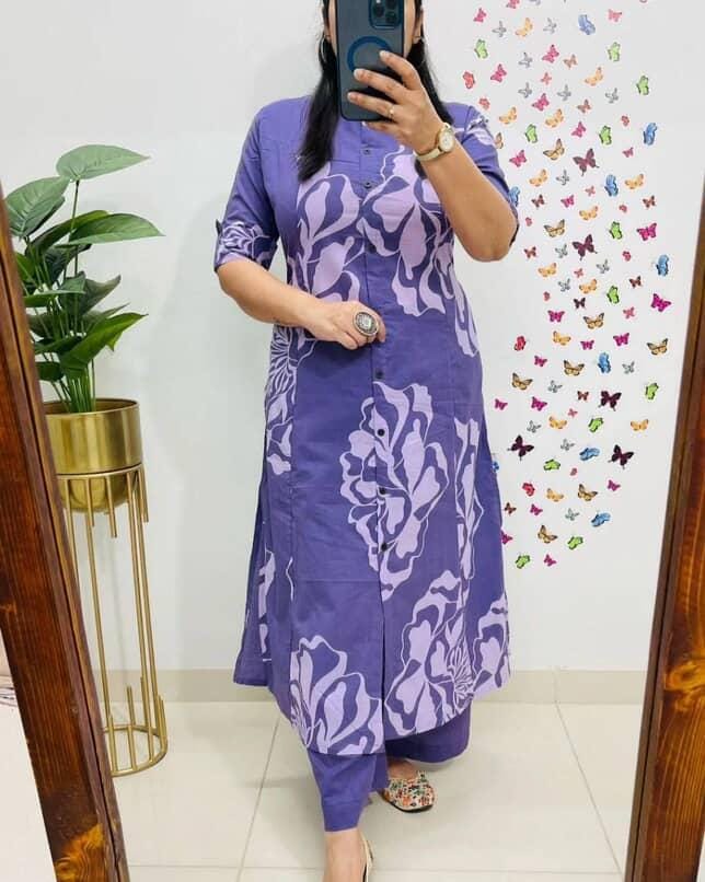 Designer Co-Ords Set in Aline Kurti & Pant With Pocket