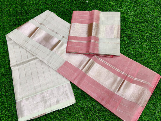 Kerala Kuthampully Set Mundu High Quality | Original Rose Copper Die & Die
