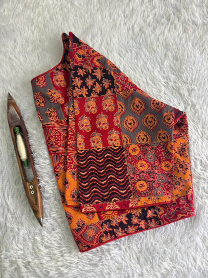 Pattern Boatneck Kum Round Neck in Princess Cut | Ready Made Blouse