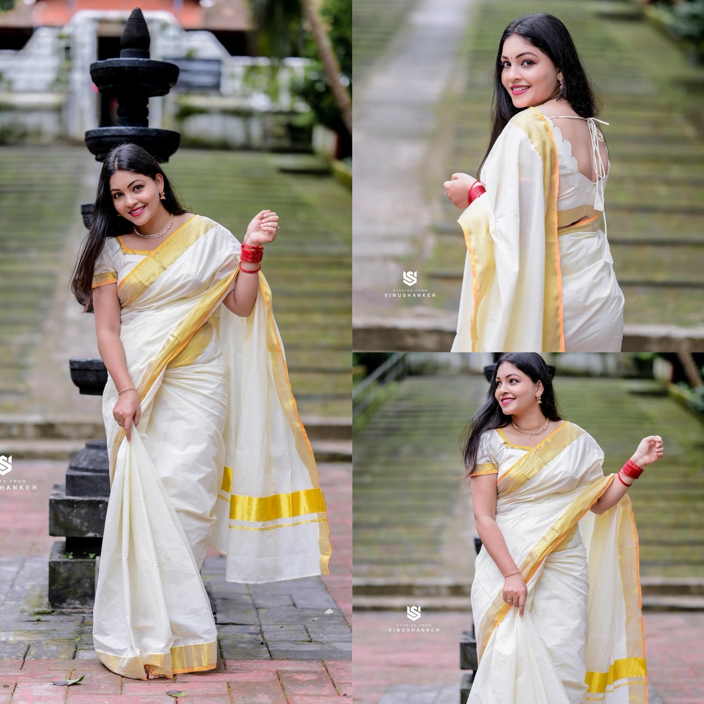 Balaramapuram Handloom Inspired Plain Cotton Kasavu Saree | Kerala Special Premium Quality Saree