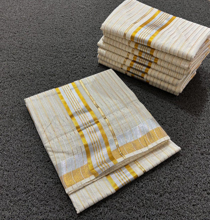 Silver Gold Cotton Ready to Wear Saree & Normal Saree | Premium Original Quality