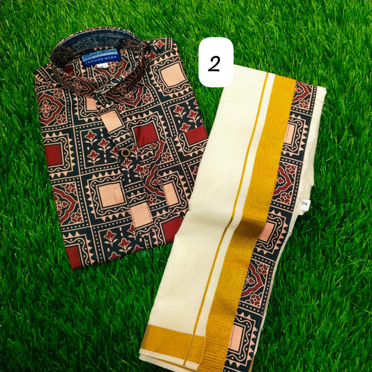 Kid's Mundu Shirt Combo |  Original Premium Quality