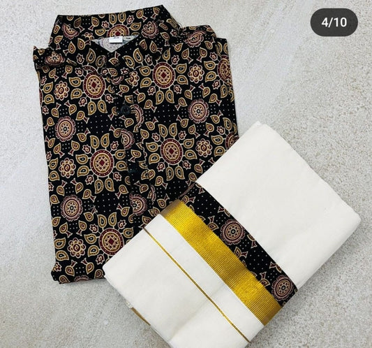 Cotton Linen Festival Shirts &amp; Traditional Mundu | Premium Quality