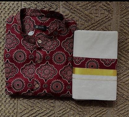 Cotton Linen Festival Shirts &amp; Traditional Mundu | Premium Quality
