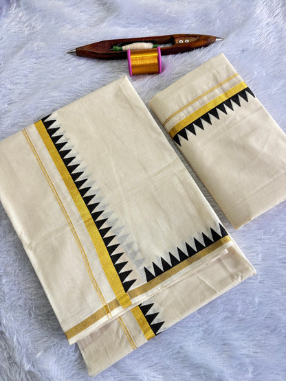 Anushree Actress Inspired Temple Set Mundu | Premium Quality