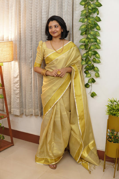 Golden Bridal Tissue Ready to Wear & Normal Saree