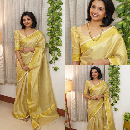 Golden Bridal Tissue Ready to Wear & Normal Saree