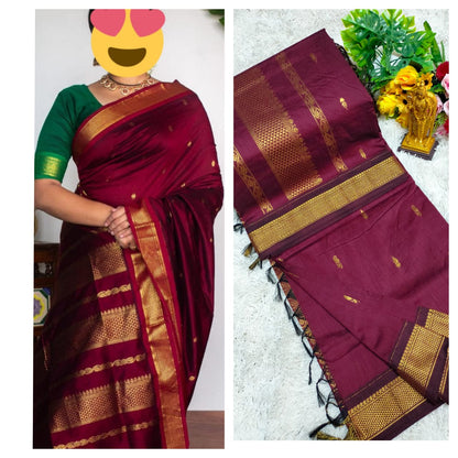Premium Kalyani Cotton Saree / Lata Gadwal Paithani
