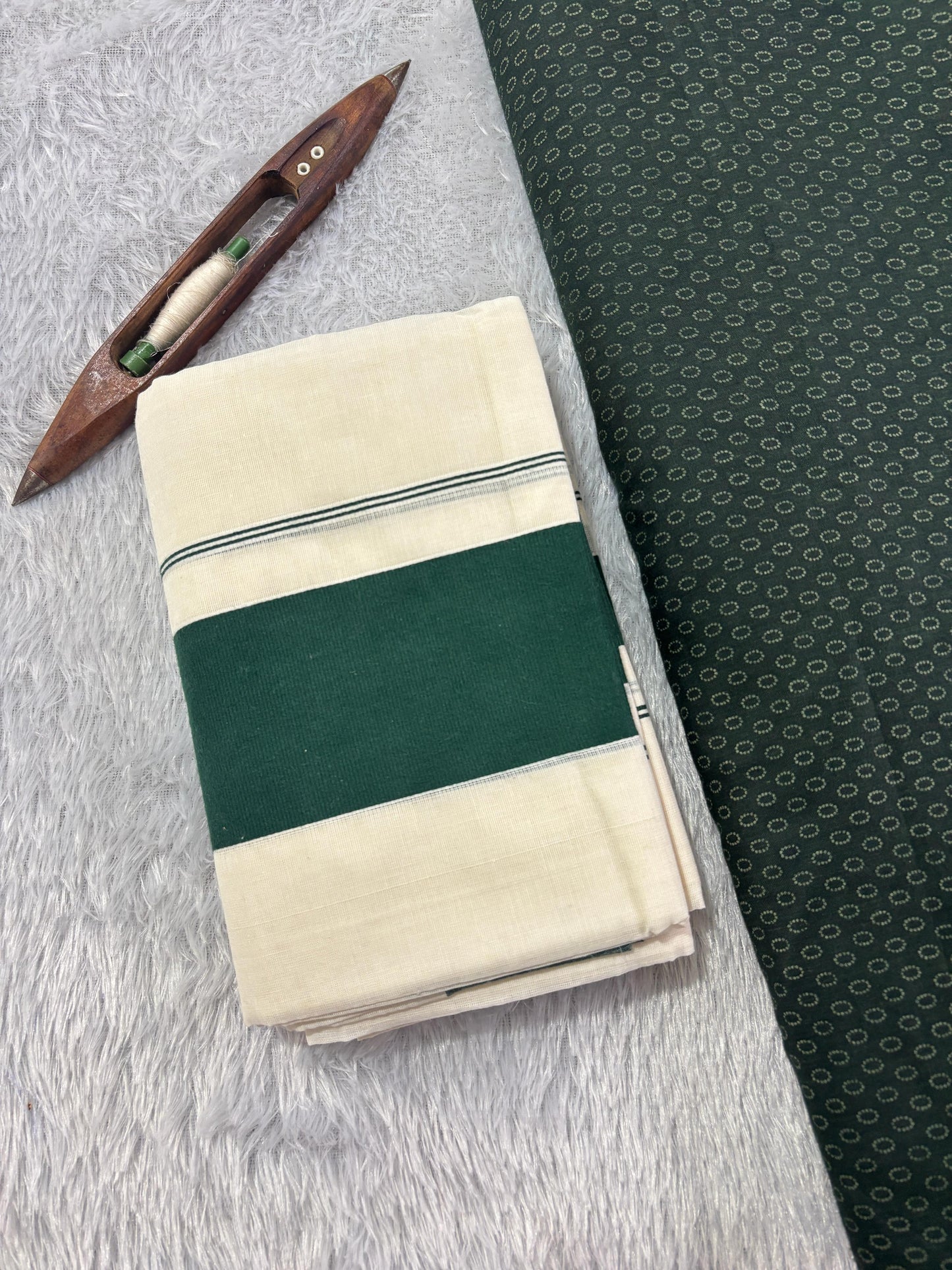 Kattikara Premium Cotton Set Mundu with Blouse Combo – Traditional Kerala Wear