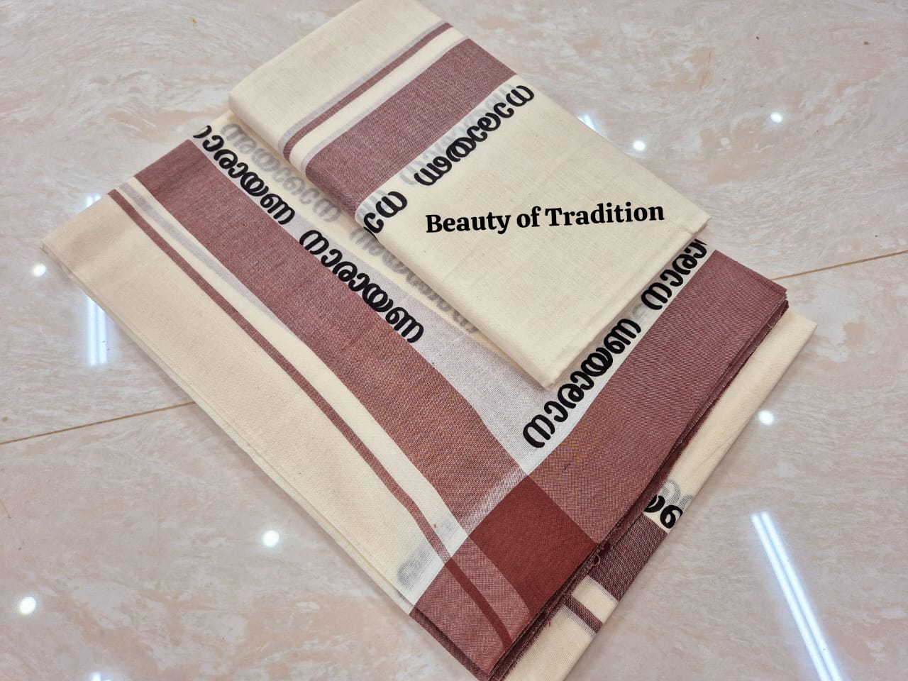 Premium Cotton Mulloth Type Set Mundu with Narayana Printed Design