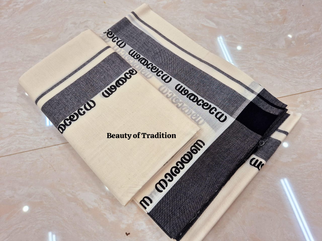 Premium Cotton Mulloth Type Set Mundu with Narayana Printed Design