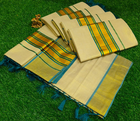 Gold Tissue Saree Blo – Timeless Elegance