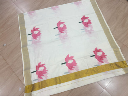 Lotus Cotton Saree – Premium Quality