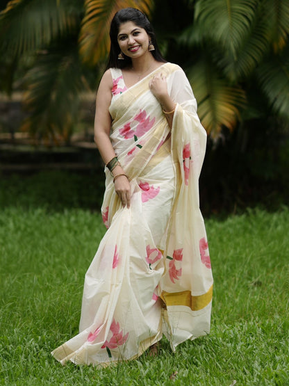 Lotus Cotton Saree – Premium Quality