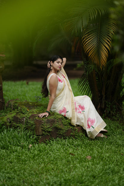 Lotus Cotton Saree – Premium Quality