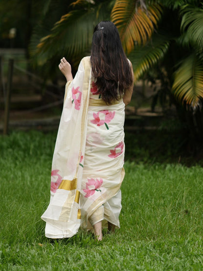 Lotus Cotton Saree – Premium Quality