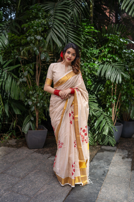 Poomaram Cotton Saree - Premium Quality