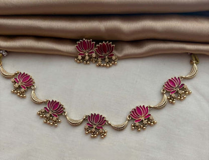Lotus Ghungroo Necklace - High Quality