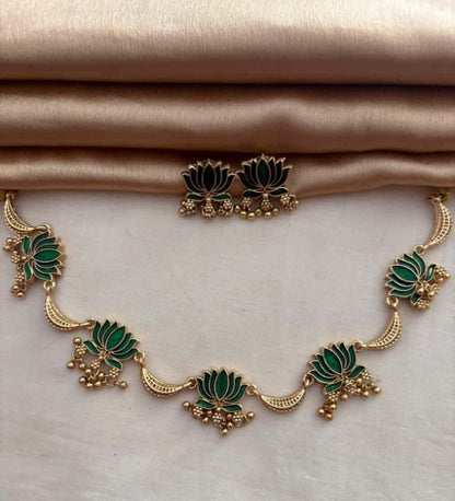 Lotus Ghungroo Necklace - High Quality