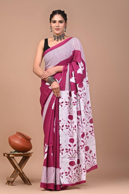 Cotton 92/80 Mul Mul Saree- High Quality