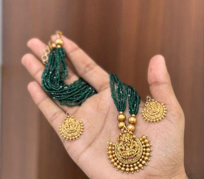 Lakshmi Pendant Bead Haram Set | High Quality
