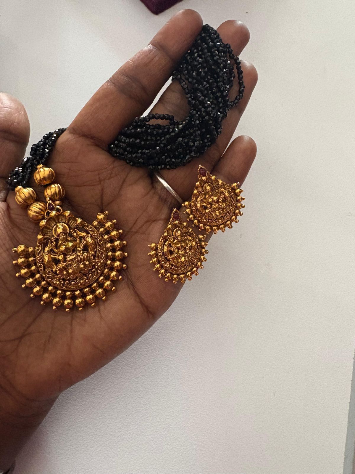 Lakshmi Pendant Bead Haram Set | High Quality