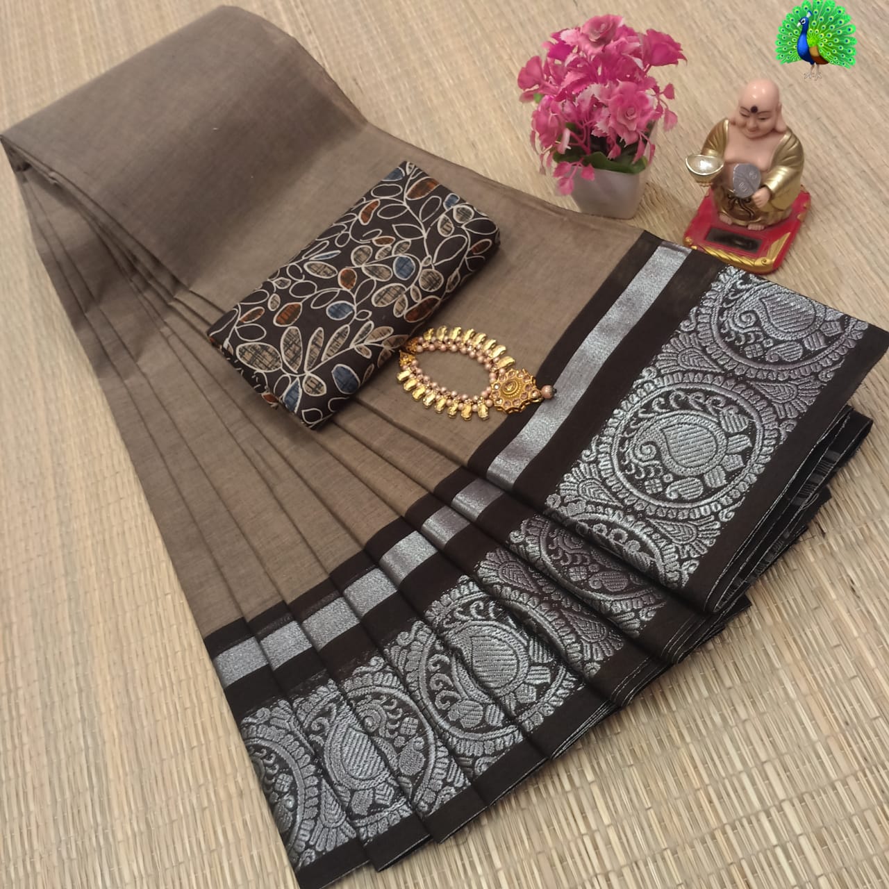 Pure Cotton Sarees With Kalamkari blouse fabric