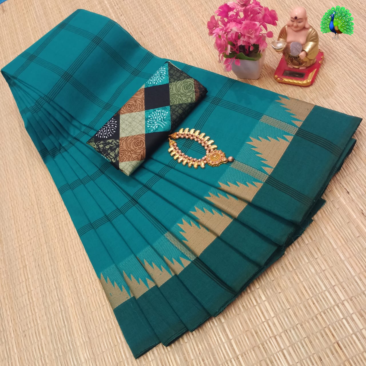 Pure Cotton Sarees With Kalamkari blouse fabric