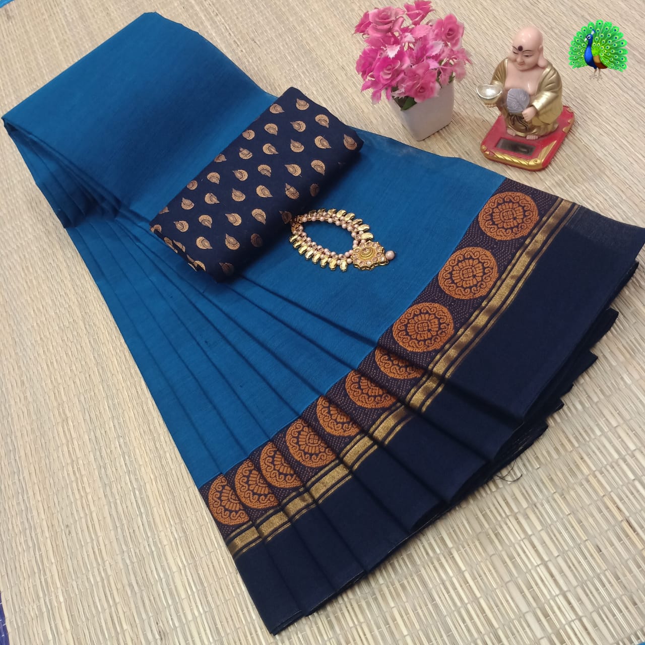 Pure Cotton Sarees With Kalamkari blouse fabric