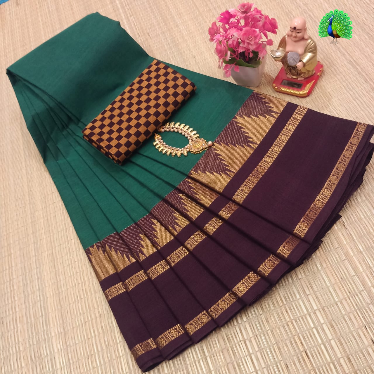 Pure Cotton Sarees With Kalamkari blouse fabric