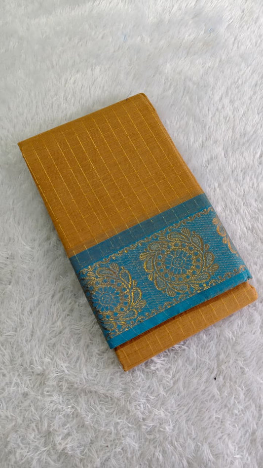 Chettinad 80s Count Pure Cotton Check Saree